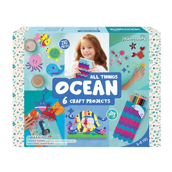 jackinthebox Under The Sea Themed Craft Kit | Includes Beautiful Felt Mermaid Sewing Kit | 6 Different Crafts-in-1 | Best Gift Girls Ages 6 to 10 Years (6-in-1)