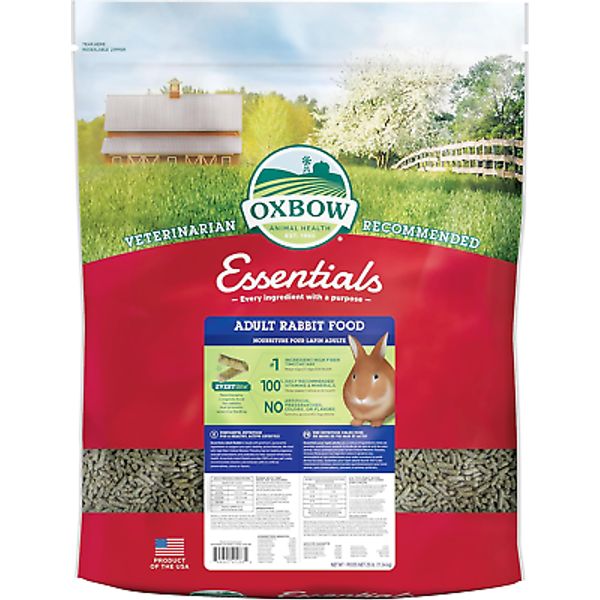 Oxbow Essentials Adult Rabbit Food - All Natural Adult Rabbit Pellets - 25Lb.