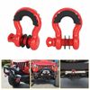 2 Pack 3/4'' D-Ring Shackles w/Backer Plate Bolt on Clevis Bumper Mount Brackets