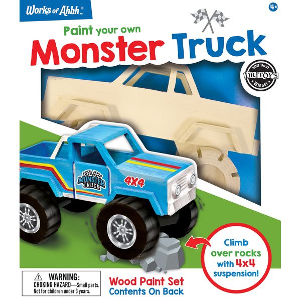 Works of Ahhh... Craft Set - Monster Truck Premium Wood Paint Kit