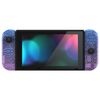 eXtremeRate DIY Replacement Shell Buttons for Nintendo Switch & Switch OLED Joycon and Strap, Glitter Gradient Translucent Bluebell Housing Wrist Strap with Buttons for Switch & Switch OLED