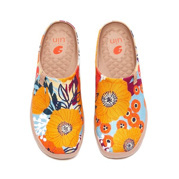 UIN Ultra Lightweight Ladies Art Shoes, Slippers, Room Shoes, Spring/Summer, Indoor, Outdoor, Sandals, Easy to Walk, Ladies - Marigolds