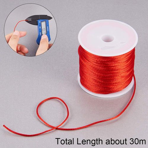 PH PandaHall 10 Rolls, Approx. 98.8 ft (30 m), Roll Diameter 0.04 inch (1 mm), Nylon Rope, Nylon Thread, Tie, Handicrafts, Nylon Cord, Hand-woven Bracelet, Handmade for Chinese Ties, DIY, Handmade,
