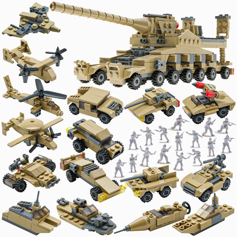 Army Building Blocks Set Creates WW2 German Cannon or 16 Military ...