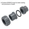 sourcing map 2 Pcs 2" Union PVC Coupling Pipe Fitting (Socket x Socket) PVC Slip Union Coupling Adapter Schedule 40, EPDM O-Ring, Grey
