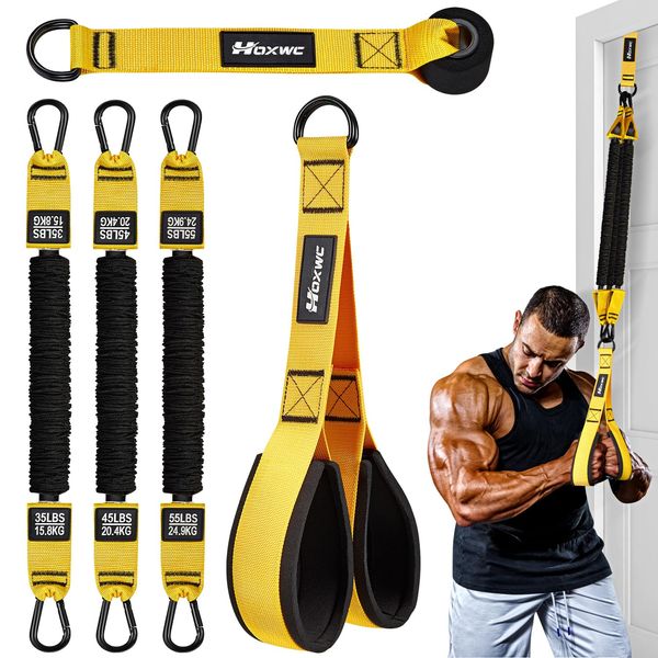 Home Gym Equipment Resistance Bands, Workout Bands with Handles, Door Anchor, Tricep Rope Cable Attachment for Push Downs, Facepulls, Biceps Curl, Sculpt Your Triceps, LAT, Arms, Back, Abs, Shoulder