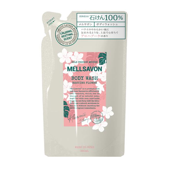 Mellsavon Body Wash, Resting Flowers, Refill, 12.8 fl oz (380 ml), Body Soap, 100%
