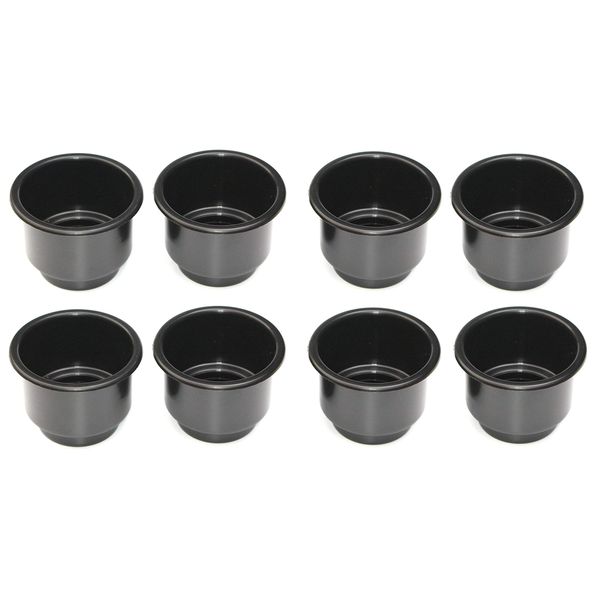 3 5/8 Black Jumbo Cup Boat RV Car Truck Poker Pool Table Sofa Inserts Large Size - 8 Pack (8)