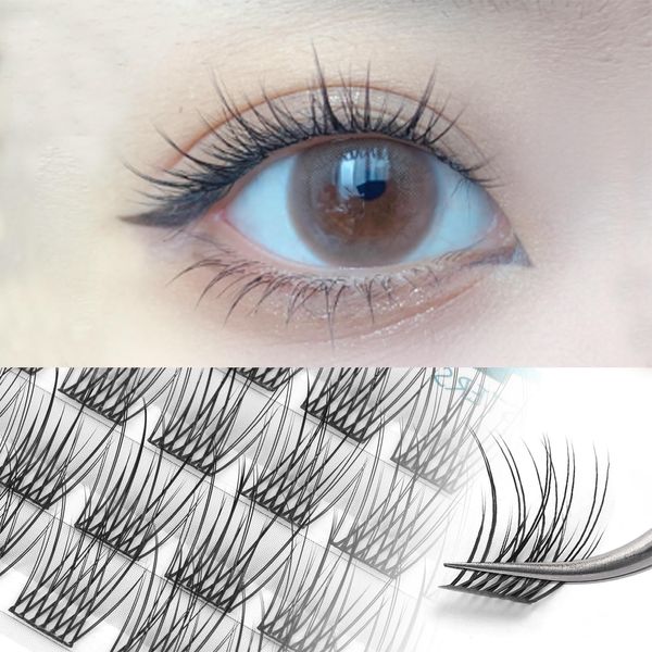 Partial Lash, Self Eyelashes, Partial False Eyelashes, Large Capacity, DIY, Home Self Pine Extensions, 0.4 inches (10 mm), F09