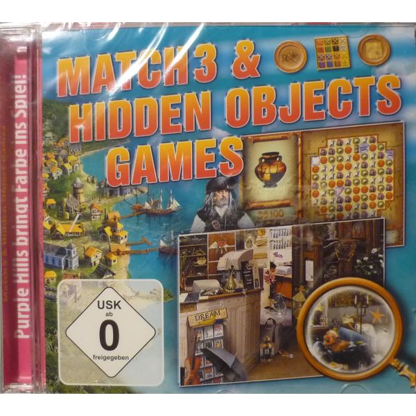 Match 3 & Hidden Objects Games - German PC CD-ROM