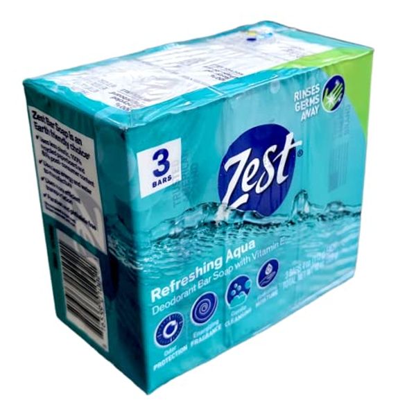 (3 Pack) Zest Aqua 4 oz. 3 Bar ct :: 9 Bars Total