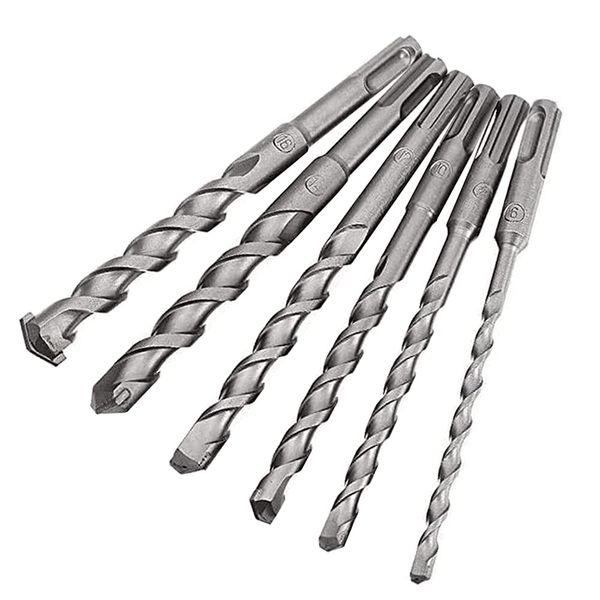 Mesee 6 Pieces SDS Plus Hammer Drill Bit Set, SDS-Plus Drill Bits for Rotary Electric Hammers Drilling Hole in Concrete Masonry Stone - 6mm 8mm 10mm 12mm 14mm 16mm