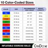 CanDo Exercise Ball, non-slip, inflatable, yellow, 45cm