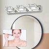 3 Square Lights Modern Bathroom Vanity Light LED Crystal Mirror Front Wall Lamp