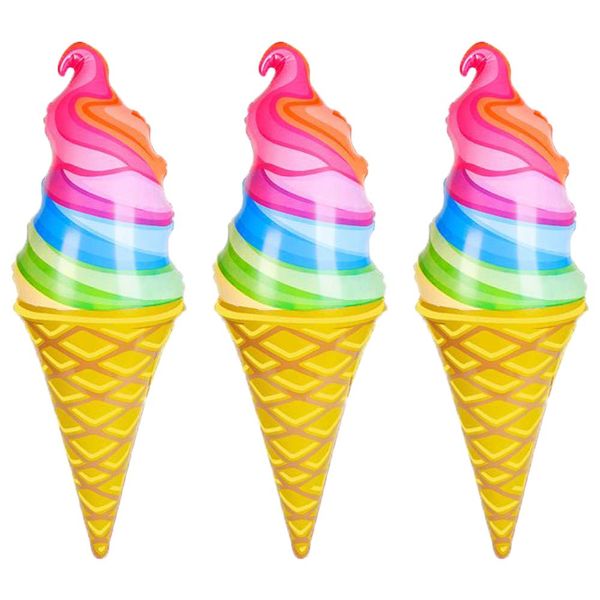 The Dreidel Company Rainbow Ice Cream Cones Inflate 36" (3-Pack)