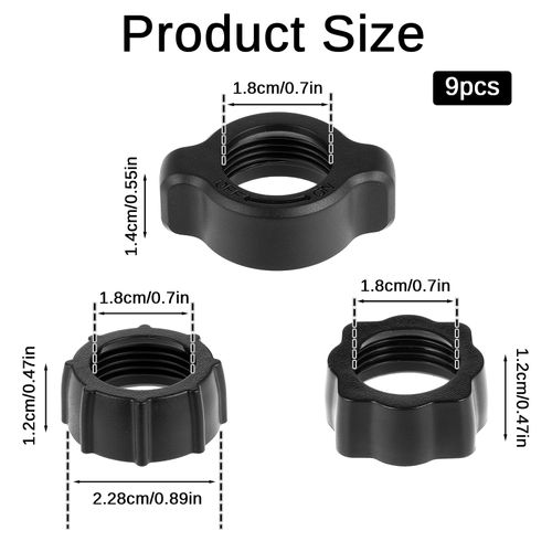 9 Pack Phone Holder Tightening Nut Replacement, 17mm Ball-Adapter Fixed Adapter Head Bracket Holder Ring for DVR Camcorder Wireless Charger for Replacement Car Mount Screw-On