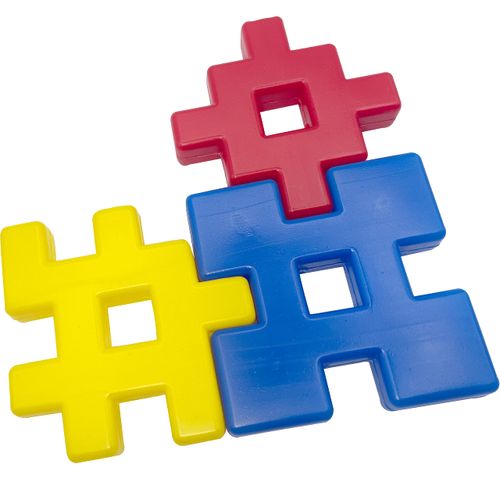 Mandarin Bird Toys by M&M 1012 Pk3 Large Block Connectors - Brightly Colored Connecting Large Smooth Plastic Bird Foot Toys, Interesting Chunky Shapes, Versatile in Uses, Assorted Shapes and Colors