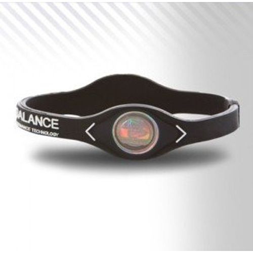 PowerBalance Silicone Wristband Power Balance Bracelet Black/White M