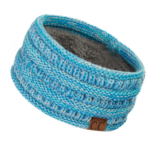 C.C Exclusives Multi colored Ribbed Headband Headwrap (HW-826) (Turquoise Mixed #15)