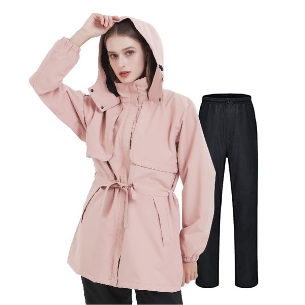 TopKylin Rainwear, Women's, Top and Bottom Set, Cold Protection, Waterproof Wear, Rain Gear, Windbreaker, Stretch Material, Breathable, Lightweight, Windproof, Golf, Climbing, Bicycle, Motorcycle,