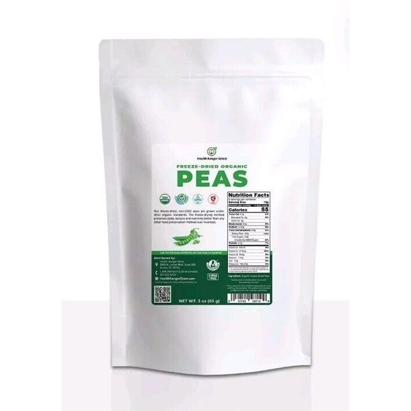 HEALTH RANGER Freeze-Dried Organic Peas 3 oz (85g)