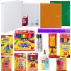 Back to School Kit: 15 Supply Crayons, Markers, Pencils, Sharpener, Scissors,...