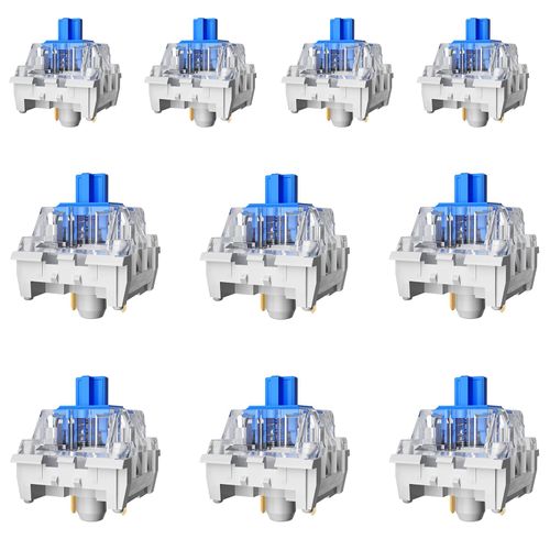 Fejwlvs ZhouWang Blue Switch 3 Pin 60gf Pre-Lubricated,Dustproof Clicky Switch,Suitable for RGB,Mechanical Gaming Keyboards、MX Mechanical Keyboard(Blue,72PCS)