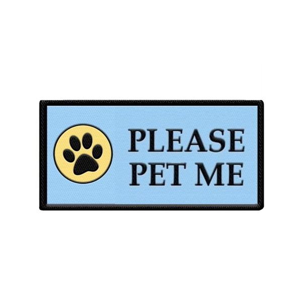 WORKINGSERVICEDOG.COM Please Pet Me - Sew On Patch for Service Dog Vest or Harness