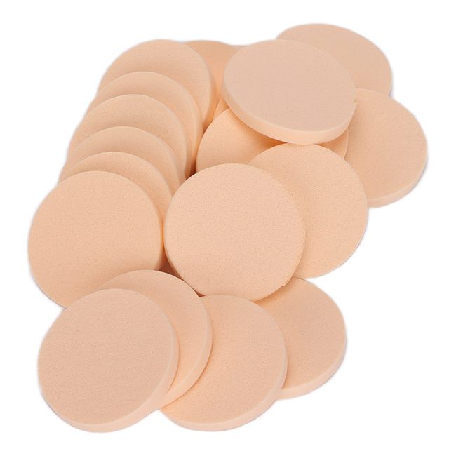 Dual Use Round Makeup Sponge Set with 20 Reusable Powder Puffs for Makeup Application Ideal for Makeup Artists