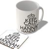 McMug - Keep Calm and Let Hannah Handle It - White Background - Mug and Coaster Set, Ceramic, 11fl.oz.