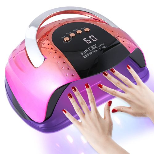 268W UV LED Nail Lamp for Gel Polish with 4 Timer Settings and Professional Manicure Nail Dryer with Automatic Sensor