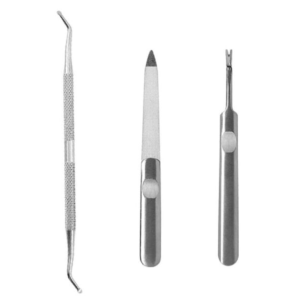 CUHZA Pedicure Tool Set 3 Pieces Double Ingrown Toenail Nail File and Cuticle Fork for Nail Care