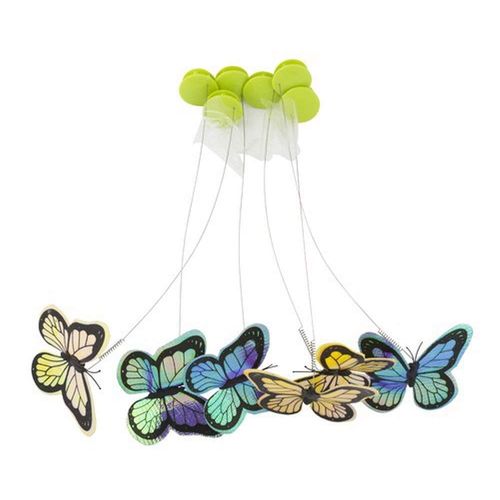 ALL FOR PAWS Interactive Cat Butterfly Flutter Replacements for Kitty Enrichment Spinner Toys, Re-Fill - 6 Pack