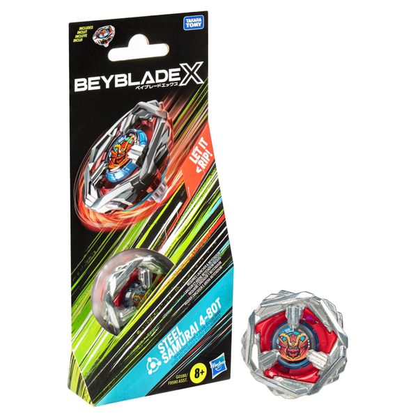 Beyblade X Steel Samurai 4-80T Booster Pack Set with Balance Type Right-Spinning Top; Battling Top Toys for 8 Year Old Boys and Girls