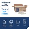 Extra Soft Multifold Hand Towel White with Blue Leaf Print, Premium Quality, 4-P