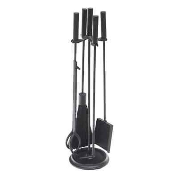 30.25"Tall 5-Piece Black Contemporary Bedford Fireplace Tool Set