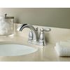 Moen Brantford Chrome Two-Handle Low-Arc Traditional Centerset Bathroom Faucet with Drain Assembly, 6610, 0.5