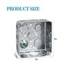 4 Inch Square Electrical Box,1-1/2'' Deep Metal Electrical Box,1/2'' and 3/4'' Knockouts(1 Pack)