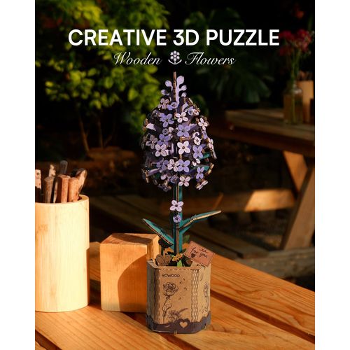 Rowood DIY Wooden Flower 3D Puzzle Craft Kit