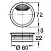 WHITE 60MM DESK TABLE CABLE TIDY GROMMET INSERT (SUKI)