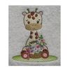 Giraffe (1326) - Embroidered Cotton Bath Towel (Cream)