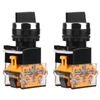 WANGCL 2PCS Rotary Switch, 22mm Round Select Knob Waterproof Rotary Selector Switch 2 Positions NC + NO Self-Locking
