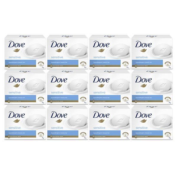 Dove Sensitive Beauty Bar Soap 75g 12 pieces