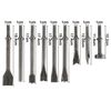 9Pcs Pneumatic Air Hammer Punch Chipping Bits Tool Chisel 0.39In Shank Tool Set