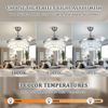 42'' Crystal Invisible Fan Ceiling Light LED Light Kit Remote Control Chandelier