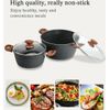 12 Pieces Kitchen Pots & Pans Set Nonstick Cookware Set Granite Coated with Lids