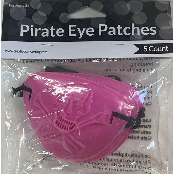 Pink Pirate Treasure Eyepatches 5 Count
