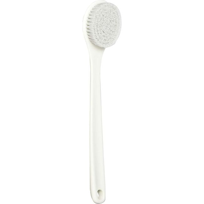 Marna B714W Body Brush, Firm (Patterned / White) Back, Easy to Wash Back, Long Size, Body Brush, Long Handle