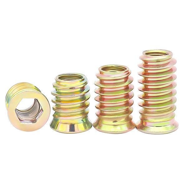 Qrity 20PCS Threaded Inserts Nuts, Hex Drive Head Nuts, Threaded Inserts for Wood, Hex Socket Drive, Zinc Plated Carbon Steel, M5x8mm Insert Nut