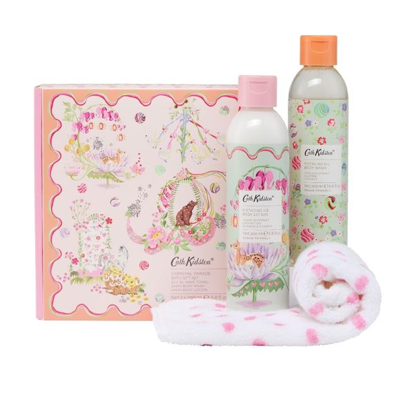 Cath Kidston Carnival Parade Hand Towel and Body Washes Bathtime Gift Set